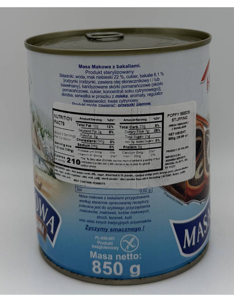 Helio Masa Makowa Z Bakaliami, Polish Poppy Seed Stuffing with Dried Fruit