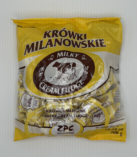ZPC Milanówek Krówka Mleczna milk cream fudge bag – authentic Polish caramel fudge candy.