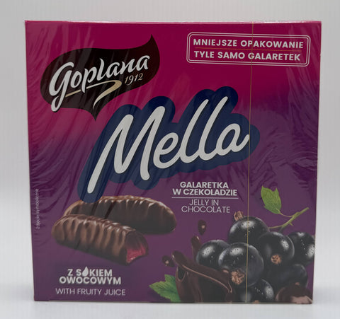 Goplana Mella Porzeczkowa box – Polish black currant jelly candy coated in chocolate