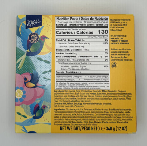 E.Wedel Ptasie Mleczko Lemon Flavor – Polish lemon marshmallow coated in dark chocolate, 340g box