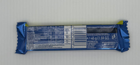 Back of E.Wedel Pawełek Gruszka chocolate bar showing ingredients and nutrition label
