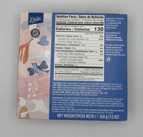 E. Wedel Ptasie Mleczko Creamy Flavor – nutrition facts and ingredients panel